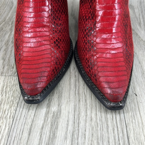 Free People X Jeffrey Campbell Matternhorn Western Red Snakeskin Boots - Picture 3 of 11